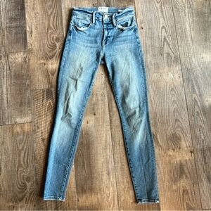 Frame Denim Blue Skinny Jeans with Vintage Fade